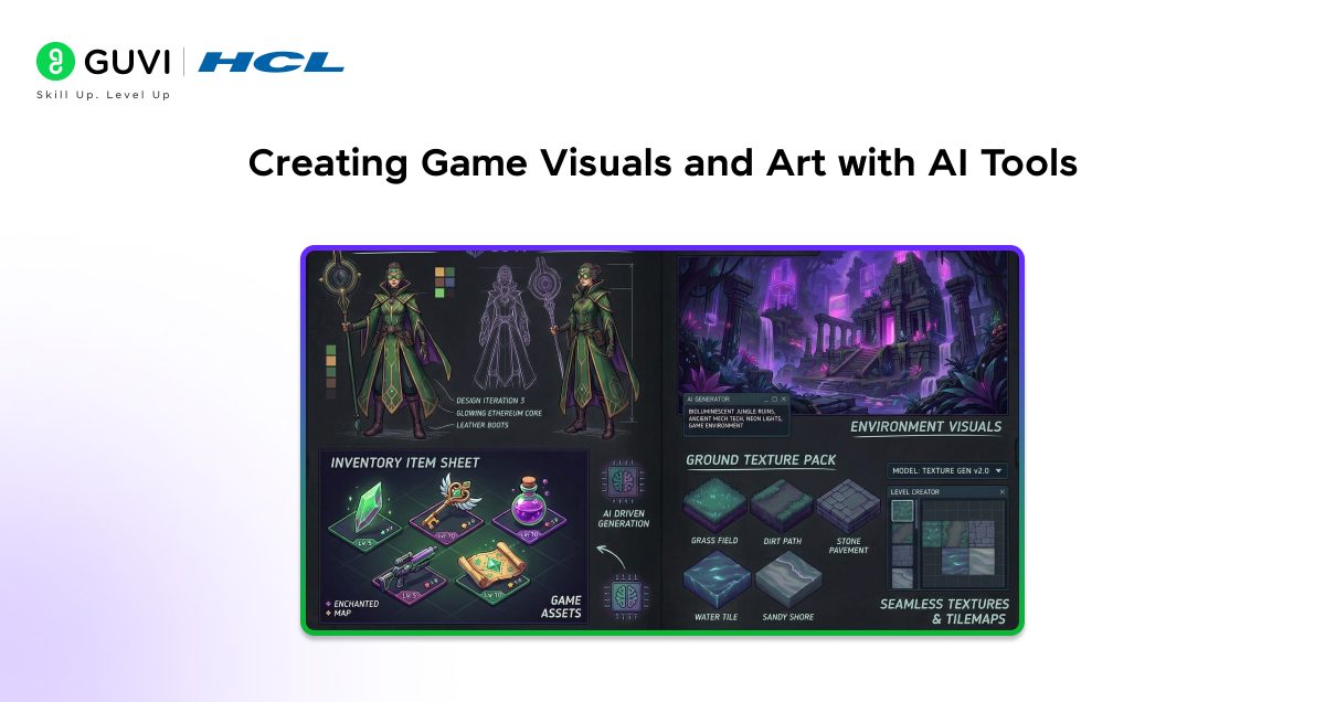 Creating game visuals and art with AI tools