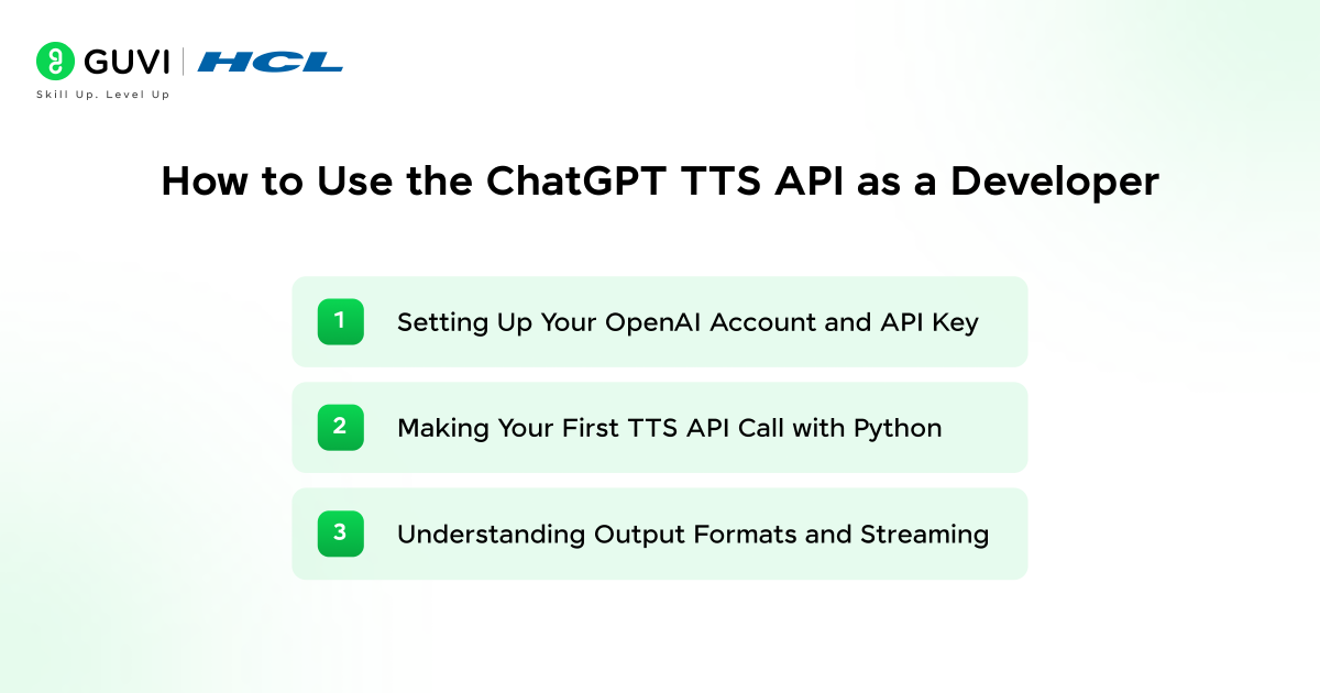 How to use ChatGPT TTS API as a developer