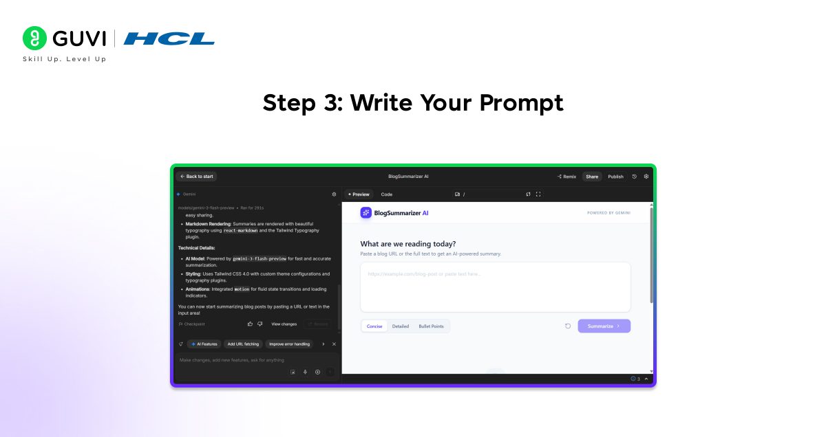 Step 3 Write Your Prompt