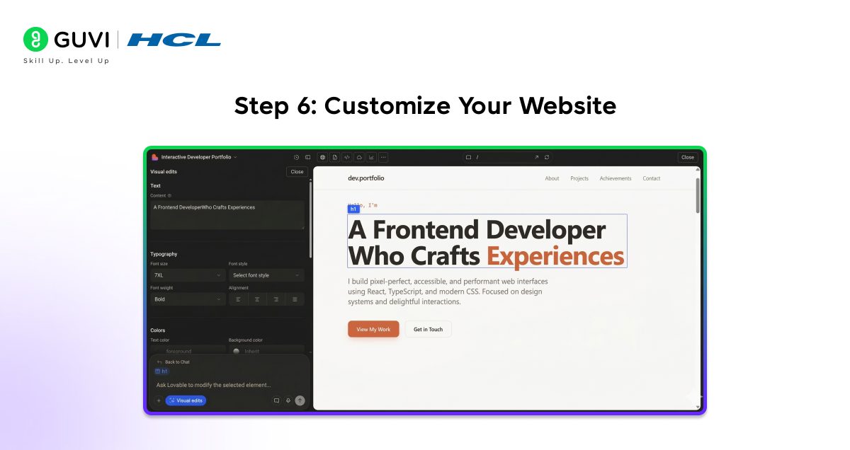 Step 6 Customize Your Website