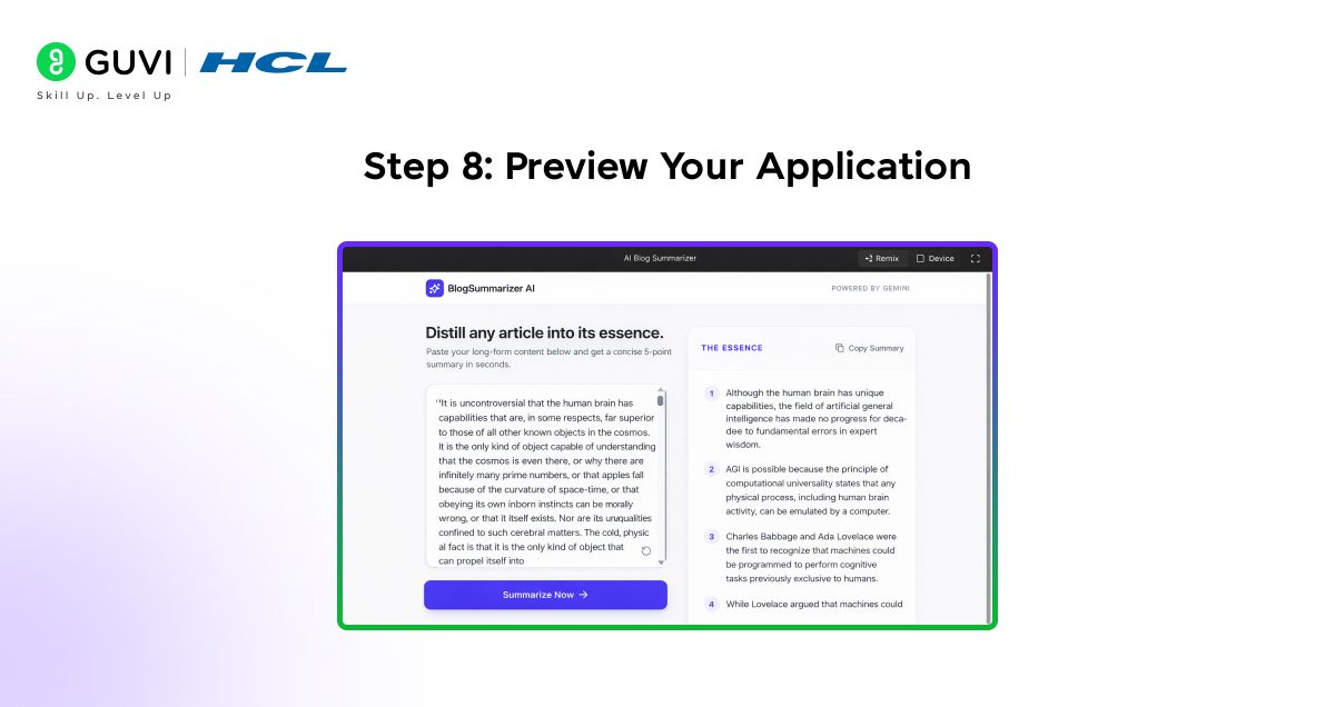 Step 8 Preview Your Application 3