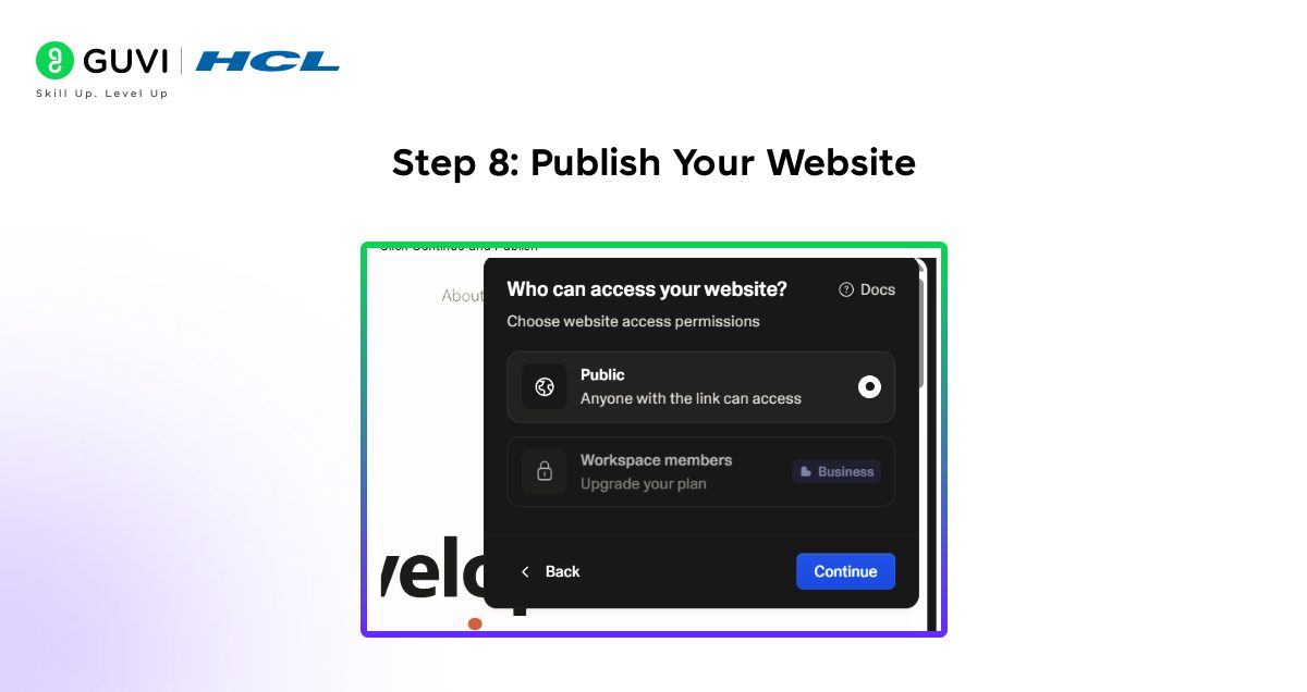 Step 8 Publish Your Website