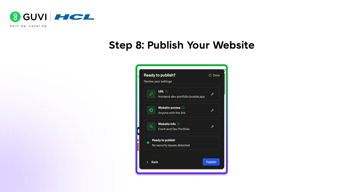 Step 8 Publish Your Website 4