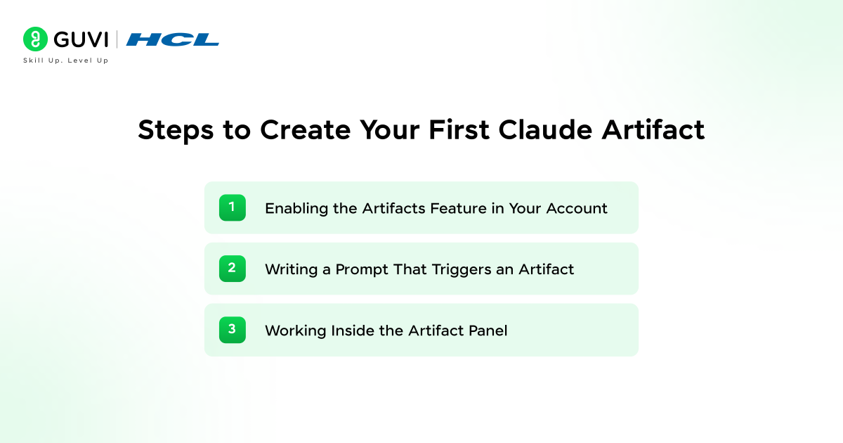Steps to create your first Claude Artifacts