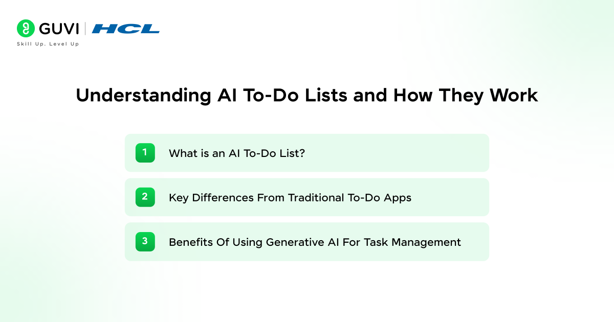 Build a To-Do List with Generative AI: A Beginner's Guide 1 Understanding AI To-Do Lists and How They Work