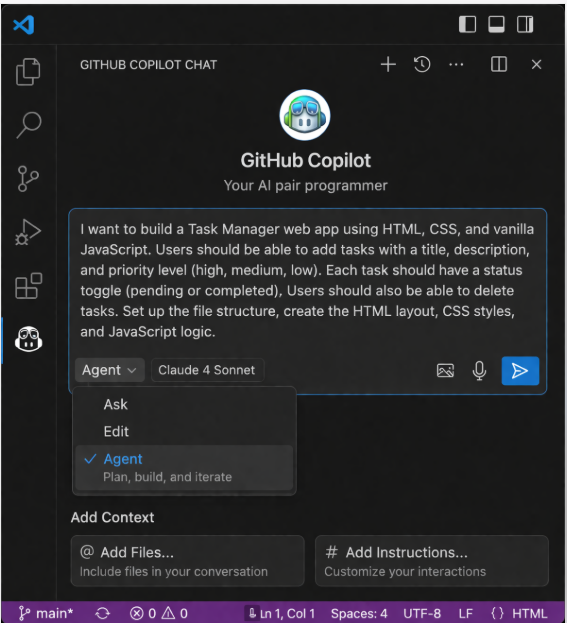 Use Agent Mode to Plan the App