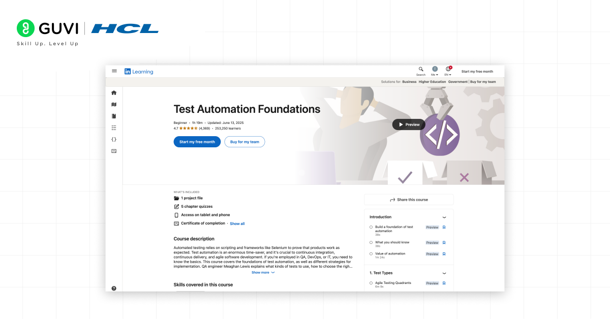 8 Best Online Automation Testing Courses in 2026 5 Test Automation Foundations LinkedIn Learning