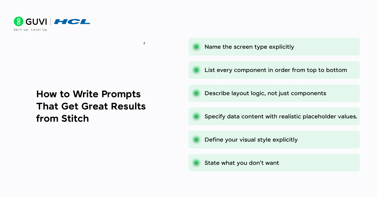 Design Mobile App UI with Google Stitch The Complete Guide 2 How to Write Prompts That Get Great Results from Stitch