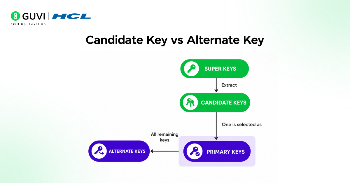 Candidate Key vs Alternate Key