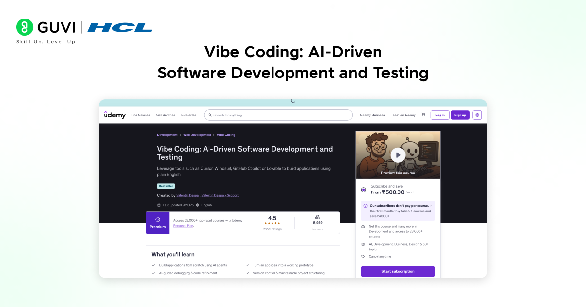Vibe coding - AI driven software development and testing