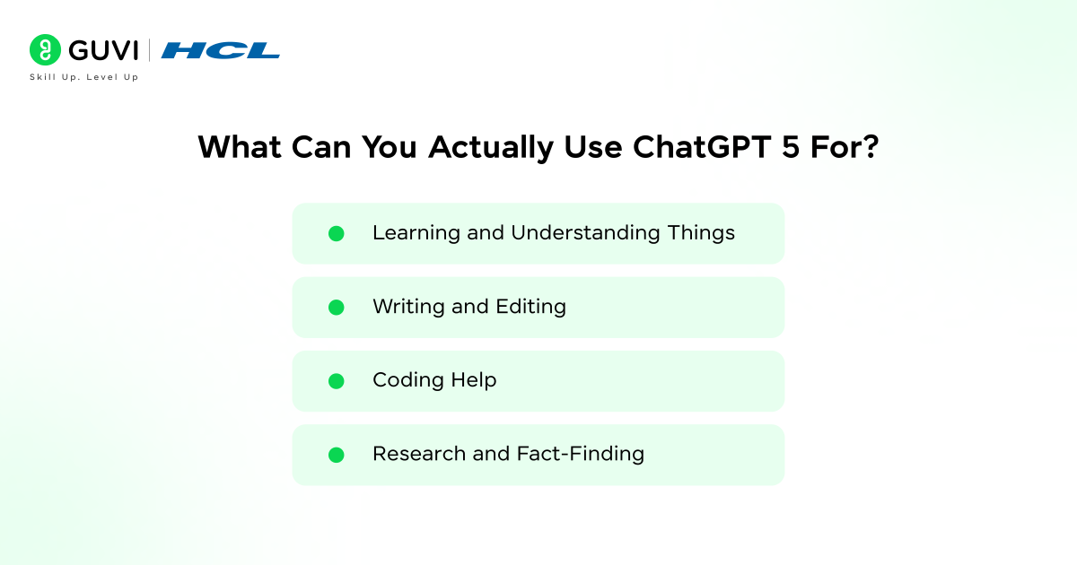 What can you actually use ChatGPT 5 for