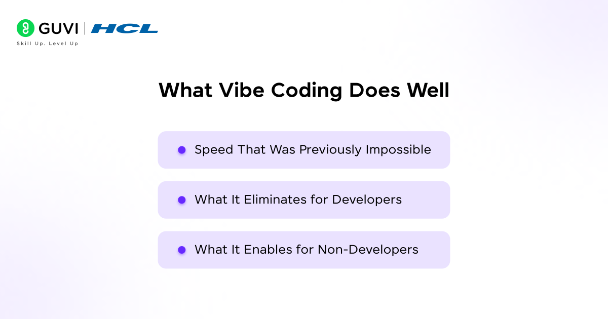 Is Vibe Coding the Future of Software Development? (2026) 2 what vibe coding does well