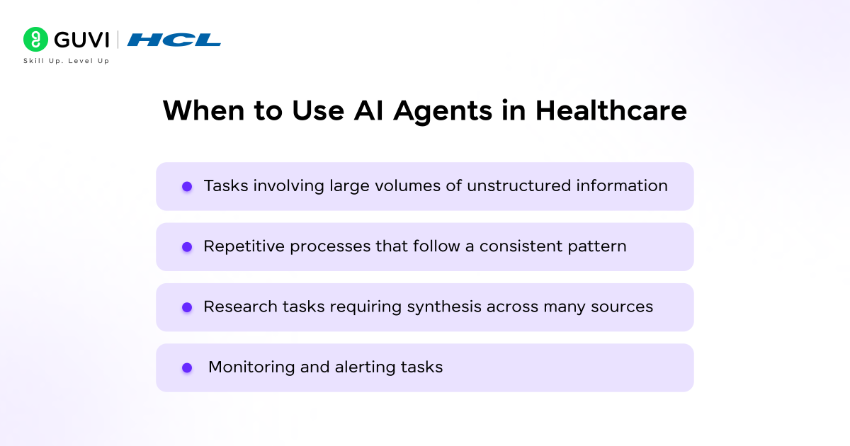 Building AI agents for healthcare and life sciences 2 When to Use AI Agents in Healthcare