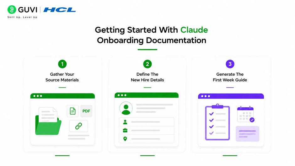 Using Claude to Create Onboarding Docs for New Hires 1 Using Claude to Create Onboarding Docs for New Hires