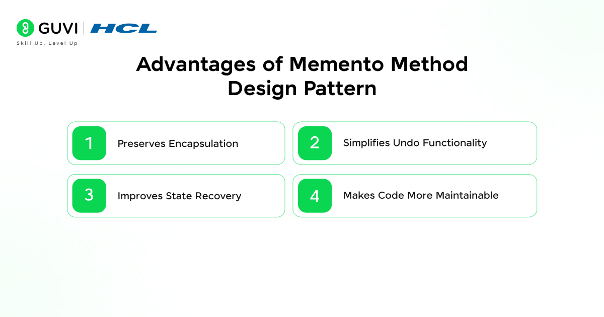 Memento Method Design Pattern: Saving and Restoring Object States 4 4 2