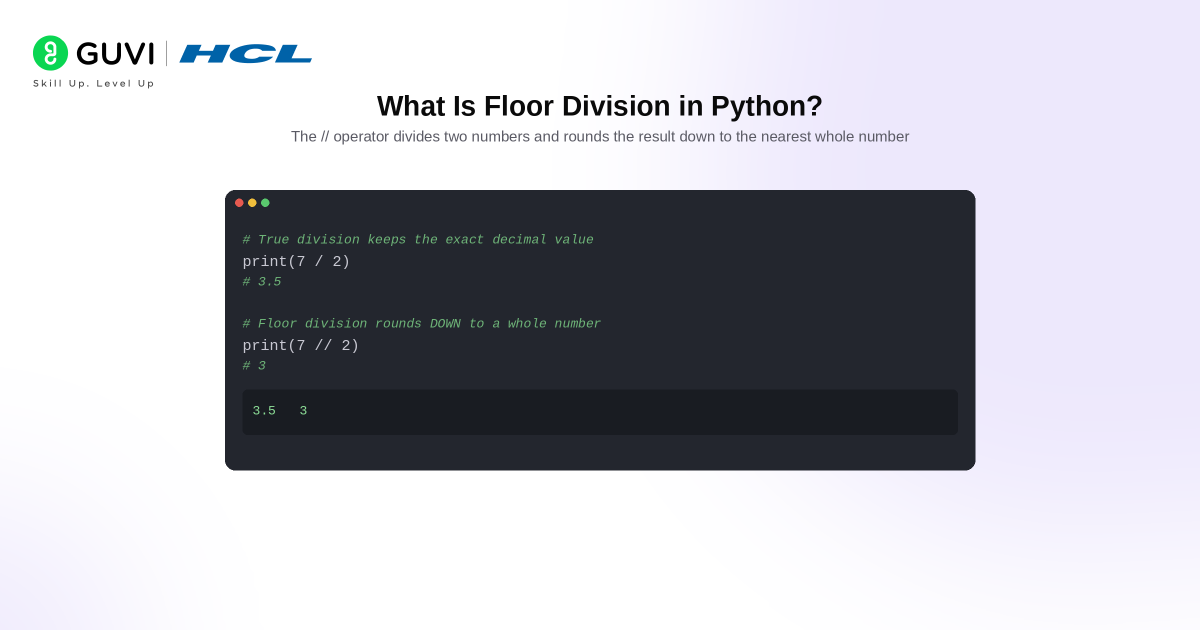Python Floor Division (//) Explained: Difference from / with Examples 1 image 352
