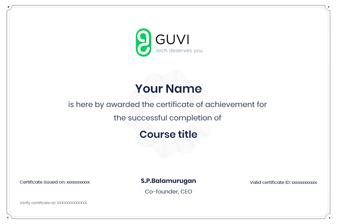 GUVI's course certificate